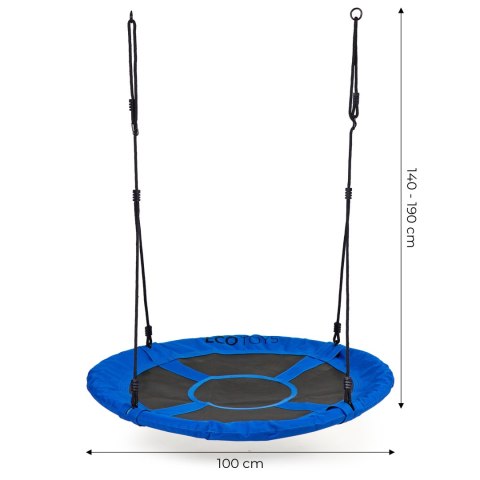 Huśtawka bocianie gniazdo 100 cm niebieska ECOTOYS