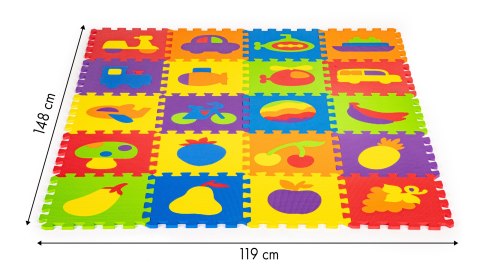 Mata Piankowa Edukacyjna Ecotoys EVA Puzzle 20 Elementów 148x119 cm