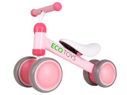 Rowerek biegowy Ecotoys różowy dla dzieci 18-36 miesięcy