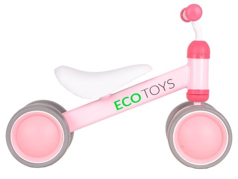 Rowerek biegowy Ecotoys różowy dla dzieci 18-36 miesięcy