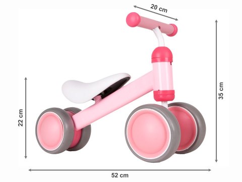 Rowerek biegowy Ecotoys różowy dla dzieci 18-36 miesięcy