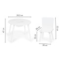 Stolik dziecięcy Ecotoys z 2 krzesłami sosnowymi MDF