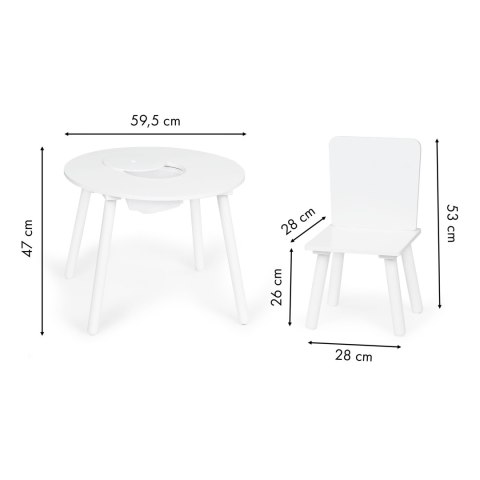 Stolik dziecięcy Ecotoys z 2 krzesłami sosnowymi MDF