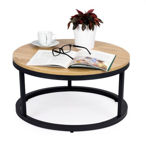 Stolik kawowy loft ModernHome 60 cm metalowy stelaż