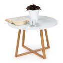 Stolik kawowy ModernHome 60 cm biały bambus
