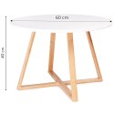 Stolik kawowy ModernHome 60 cm biały bambus