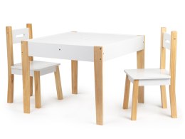 Stolik Z Dwoma Krzesłami Ecotoys Zestaw Mebli Dziecięcych MDF Sosna