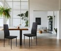 Zestaw 4 czarnych krzeseł tapicerowanych ModernHome