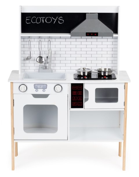 Drewniana Kuchnia Ecotoys Dla Dzieci Z Dźwiękiem I Światełkami LED