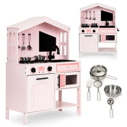 Drewniana Kuchnia Ecotoys Dla Dzieci Piekarnik Palniki Mikrofala