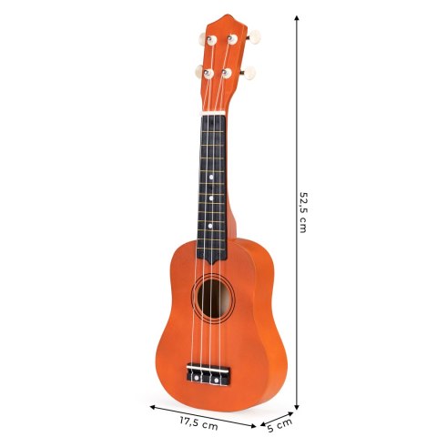 Gitara Ukulele Ecotoys Drewniana 4 Struny Nylonowe Dla Dzieci 3+
