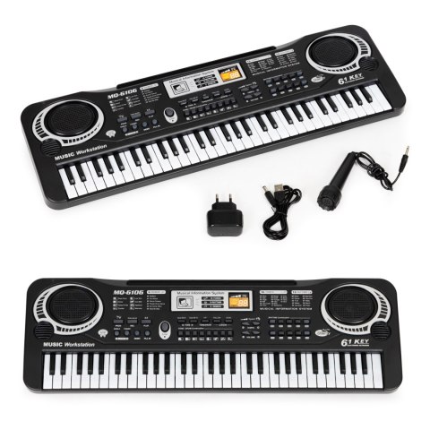 Keyboard Dla Dzieci HC158194 61 Klawiszy Mikrofon Zasilacz Lekcje