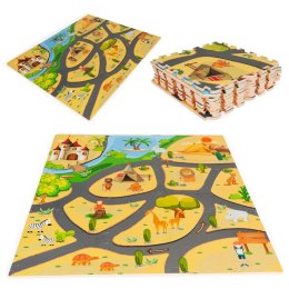 Mata Piankowa Ecotoys Safari 9 Elementów EVA 93x93 cm Puzzle Dla Dzieci