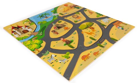 Mata Piankowa Ecotoys Safari 9 Elementów EVA 93x93 cm Puzzle Dla Dzieci