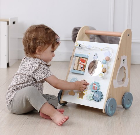 Pchacz drewniany Ecotoys edukacyjny z klockami i sorterem
