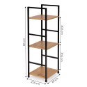 Regał loft ModernHome 3 półki metal drewno 80x29x23,5 cm