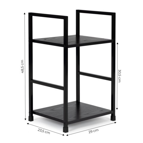 Regał loft ModernHome 2 półki czarny 48,5x29x23,5 cm