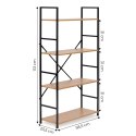 Regał drewniany ModernHome 4 półki loft 58,5x23,5x113 cm