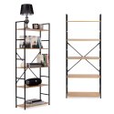 Regał drewniany ModernHome loft 5 półek szeroki