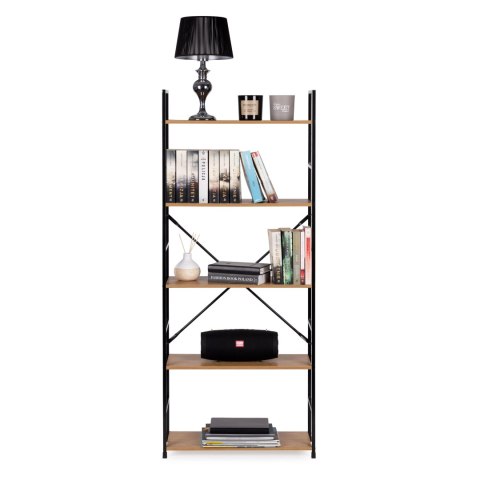Regał drewniany ModernHome loft 5 półek szeroki