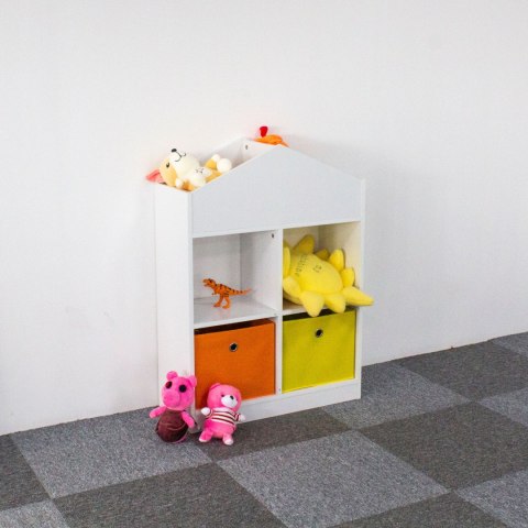 Regał szafka domek Ecotoys biały z półkami i koszami