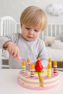 Drewniany tort urodzinowy Ecotoys 15 elementów z rzepami