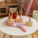 Drewniany tort urodzinowy Ecotoys 15 elementów z rzepami