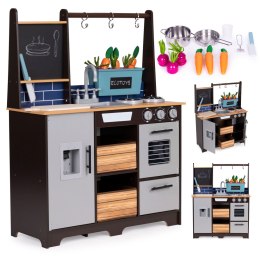 Drewniana Kuchnia ECOTOYS Duża Z Akcesoriami Warzywa Szafki Dzieci