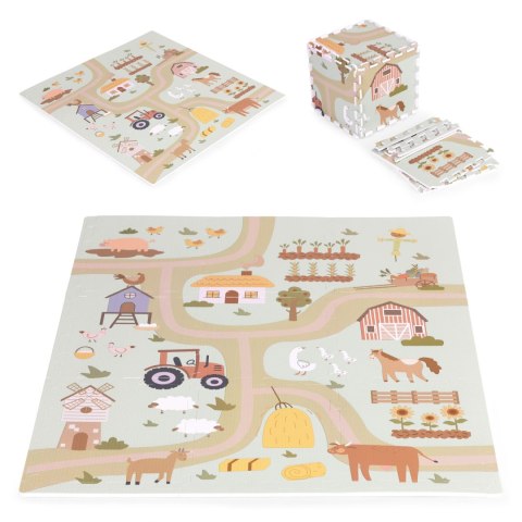 Duża Mata Piankowa EVA Farma 90,5x90,5 cm 21 Elementów ECOTOYS