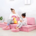 Fotel Modułowy Dla Dzieci ECOTOYS Różowy 8 Poduszek Pianka DIY