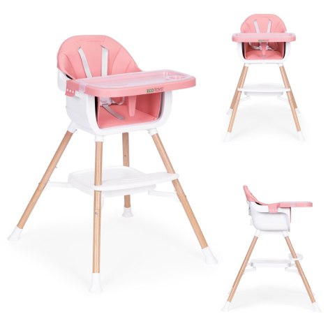 Fotelik do karmienia Ecotoys 2w1 różowy 6-36 miesięcy
