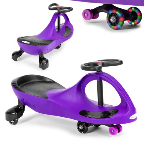 Jeździk grawitacyjny Ecotoys fioletowy koła LED 3+