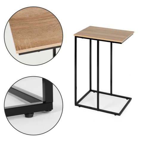 Mobilny stolik boczny ModernHome 40x66x30 cm metal MDF