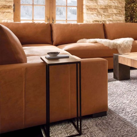 Mobilny stolik boczny ModernHome 40x66x30 cm metal MDF