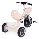 Rowerek trójkołowy Ecotoys beżowy stalowy z koszykiem