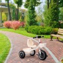 Rowerek trójkołowy Ecotoys beżowy stalowy z koszykiem