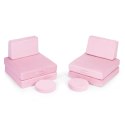 Sofa Modułowa ECOTOYS Duża 8 Elementów Różowa Pianka Tkanina