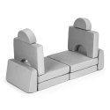 Sofa modułowa Ecotoys 2-osobowa szara 10 poduch
