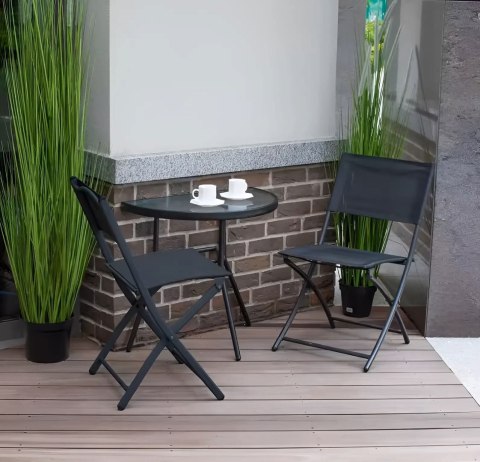 Stolik półokrągły szklany MultiGarden 70x43 cm na balkon