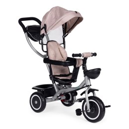 Rowerek Trójkołowy ECOTOYS 2w1 Obracane Siedzisko Daszek Beżowy