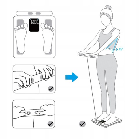 Waga łazienkowa analityczna Webber 15 parametrów Bluetooth