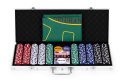 Zestaw do pokera blackjacka 500 żetonów mata walizka