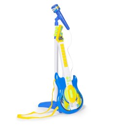 Zestaw Gitara Elektryczna Dla Dzieci Niebieska Mikrofon Statyw MP3