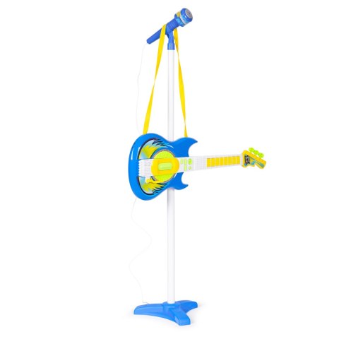 Zestaw Gitara Elektryczna Dla Dzieci Niebieska Mikrofon Statyw MP3
