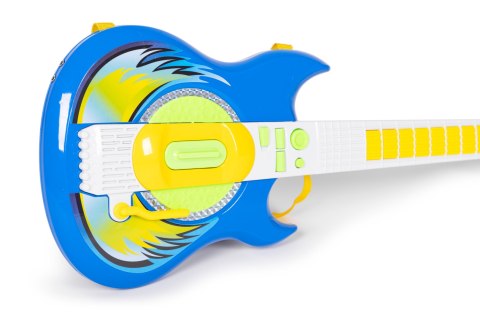 Zestaw Gitara Elektryczna Dla Dzieci Niebieska Mikrofon Statyw MP3