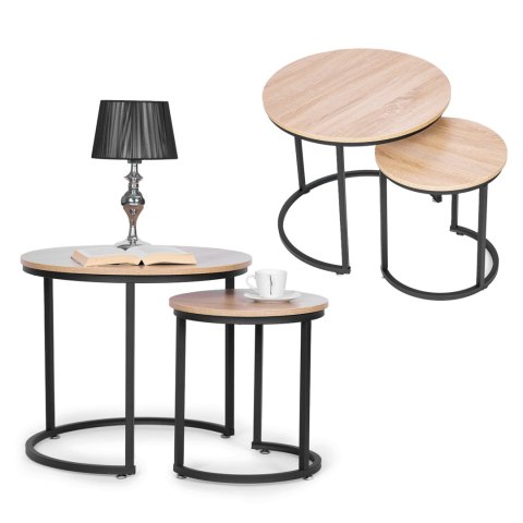 Zestaw 2 stolików kawowych ModernHome loft 52x60x60 cm
