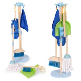 Drewniany Zestaw Do Sprzątania ECOTOYS 7 Elementów Mop Miotła Szufelka