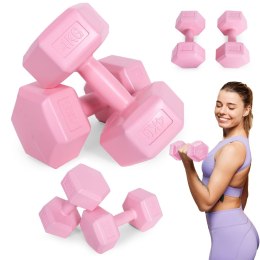 Hantle sześciokątne MOVEPRO 2x4 kg różowe fitness