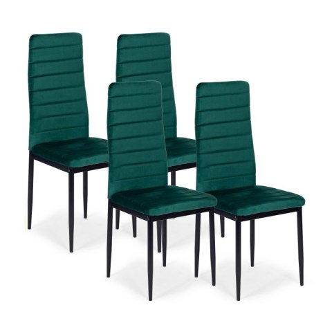 Krzesła do salonu VELVET zielone 4 sztuki