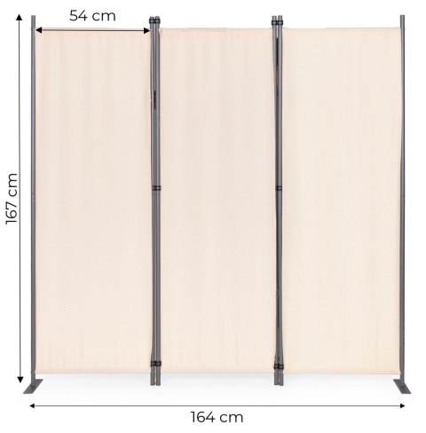 Parawan ogrodowy 3-panelowy MultiGarden 167x164 cm beżowy